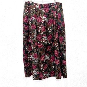 Orvis Pink and White Pleated Midi Skirt 14‎